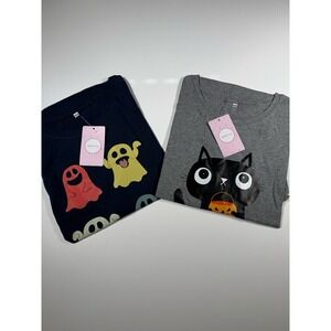 2 PCs T Shirts Women Cute Graphic Casual Shirt‎ Funny Inspirational 4XL / US L